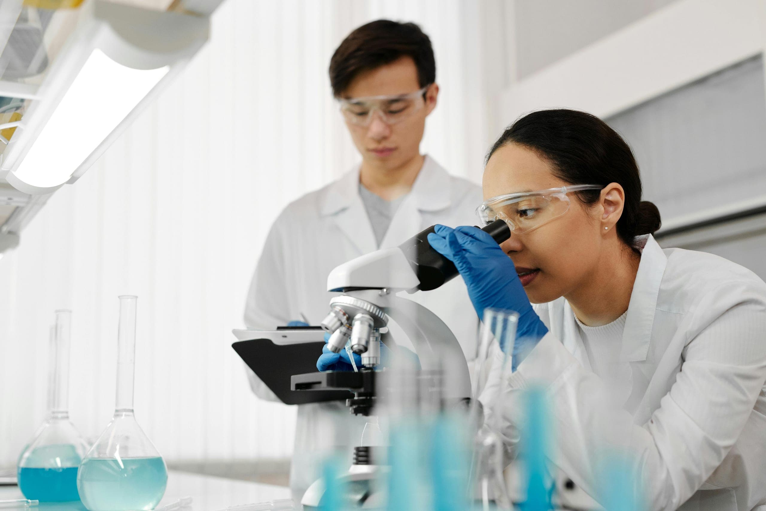 Chemist working in a Dharashiv Chemicals laboratory